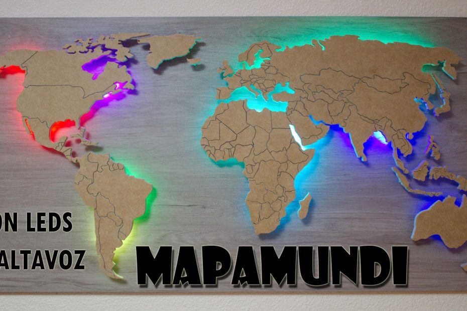 Mapamundi de madera para pared